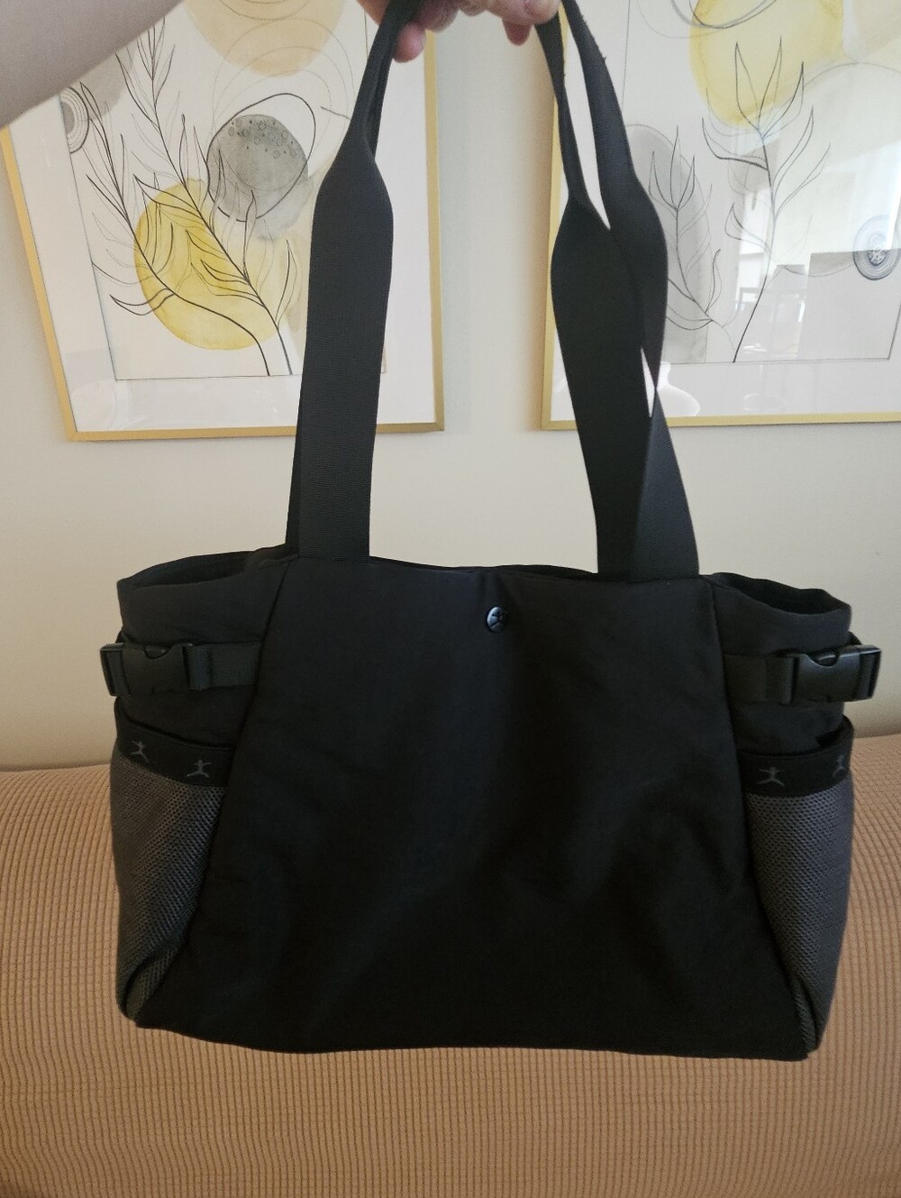 Danskin Black Travel Tote with Side Pockets